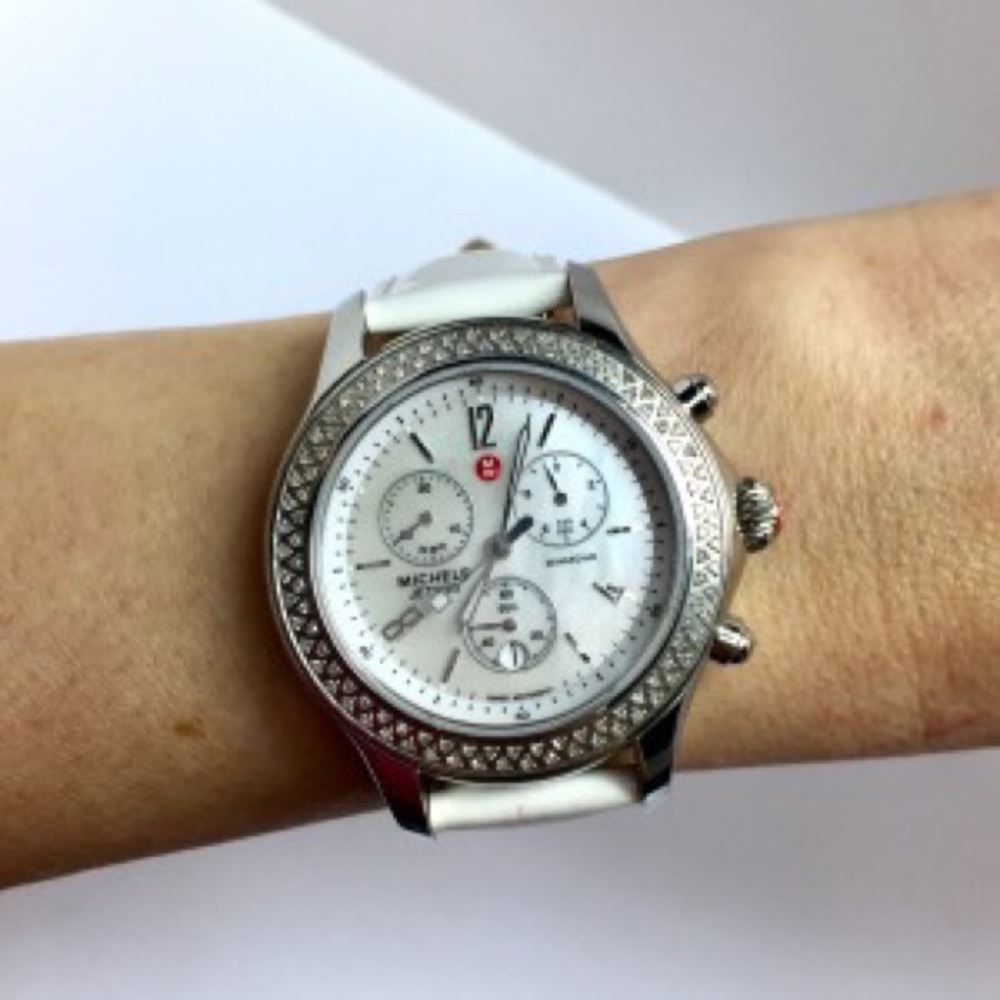 Michele Jetway Diamond Bezel Watch